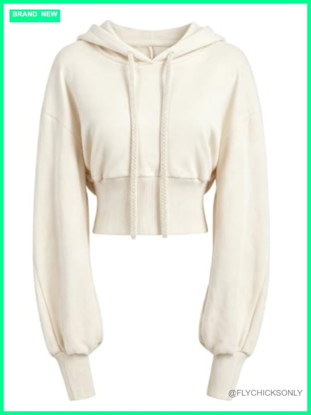 Womens Cropped Hoodie Fleece Pullover Sweatshirt Thumb Holes